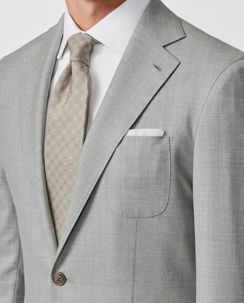 Barberis Canonico 'Revenge Collection' S150 Doppio Ritorto Merino Wool Light Grey Sharkskin