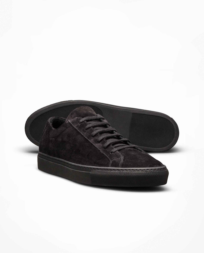Black Suede Low-Top Sneakers