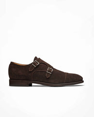 Suede Dark Brown Formal Round Blake Double Monk