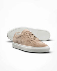 Camel Suede Low-Top Sneakers