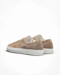 Camel Suede Low-Top Sneakers