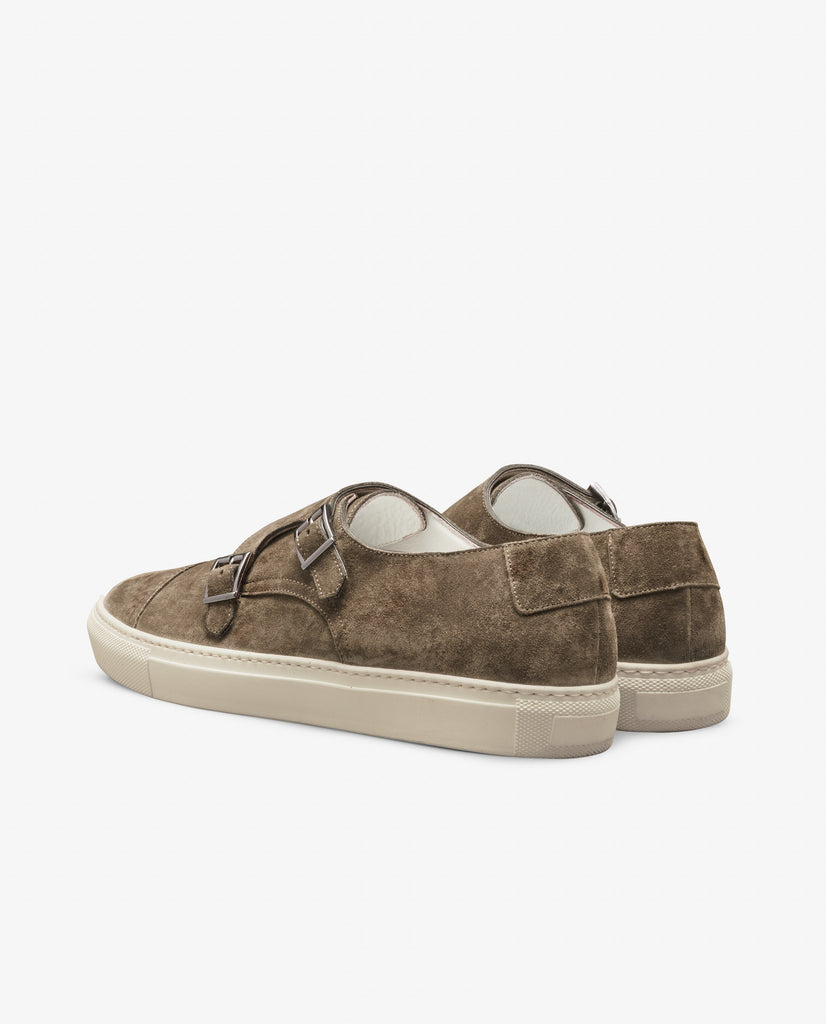 Taupe Suede Double-Monk Sneakers