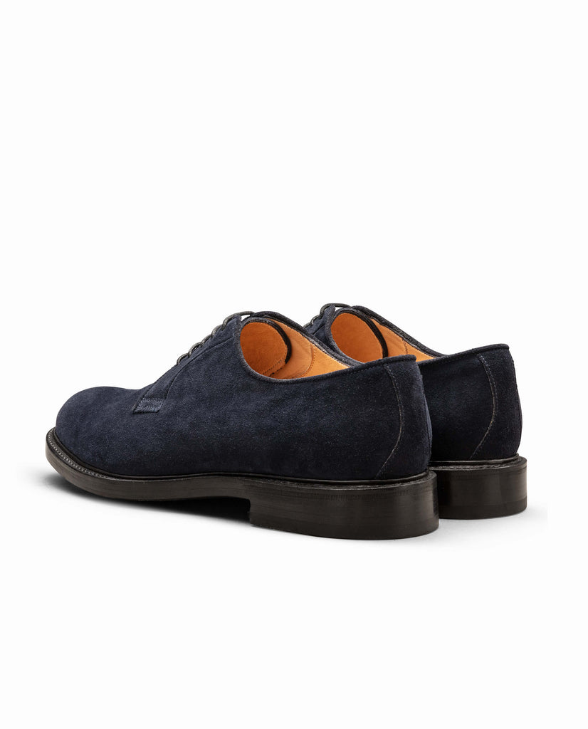Dark Blue Suede Plain Tip Blake Vibram Bluchers