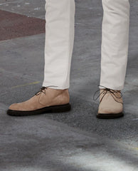 Contemporary Round Lightweight Chukka Boots Suede Sand