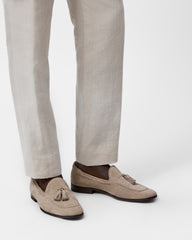 Formal round Tassel Loafer Suede Sand
