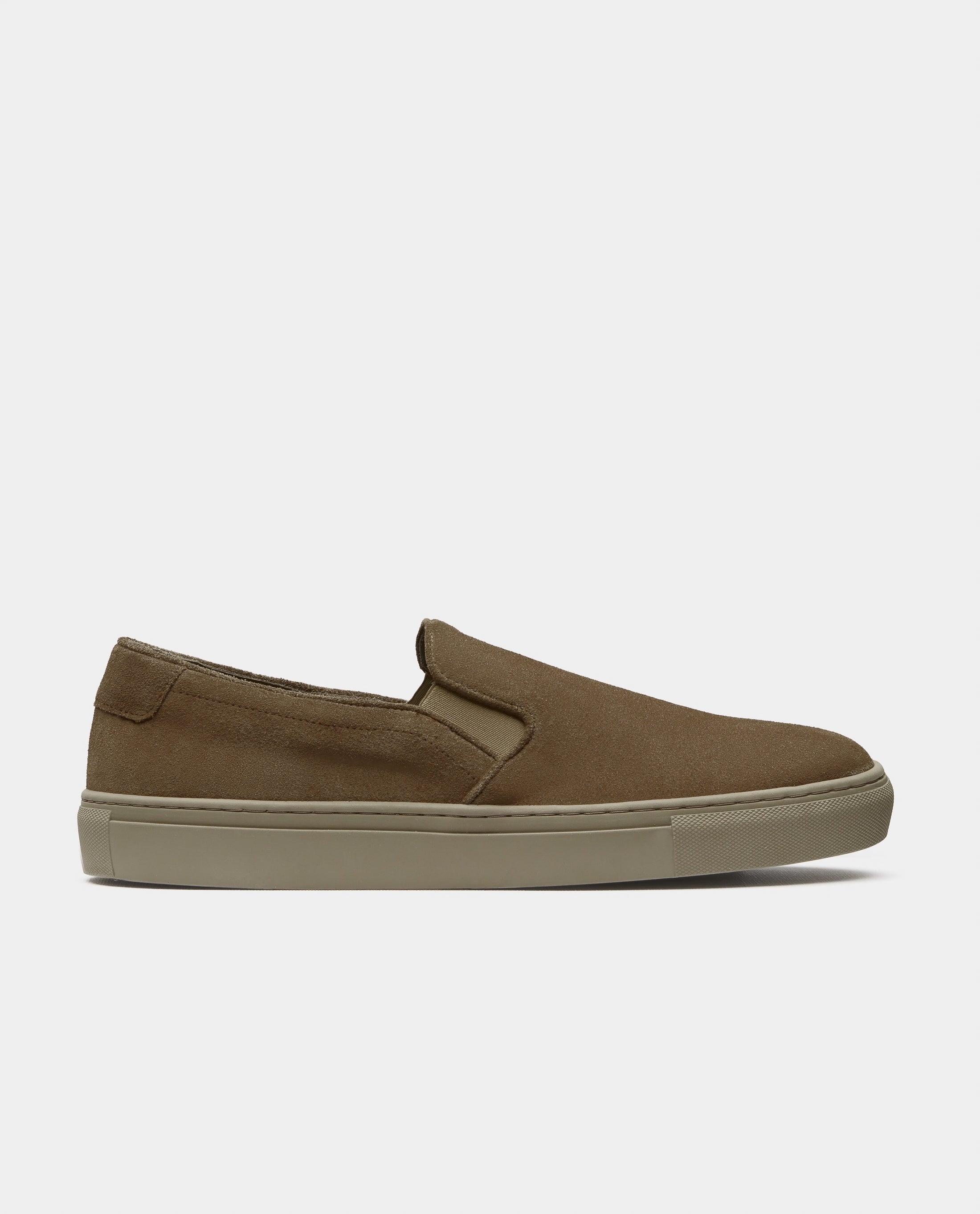 Light Taupe Suede Slip-on Sneakers
