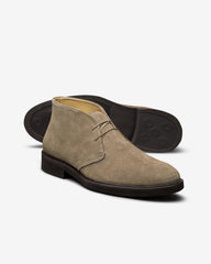 Contemporary Round Chukka Boots Suede Light Taupe