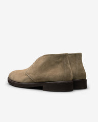 Contemporary Round Chukka Boots Suede Light Taupe