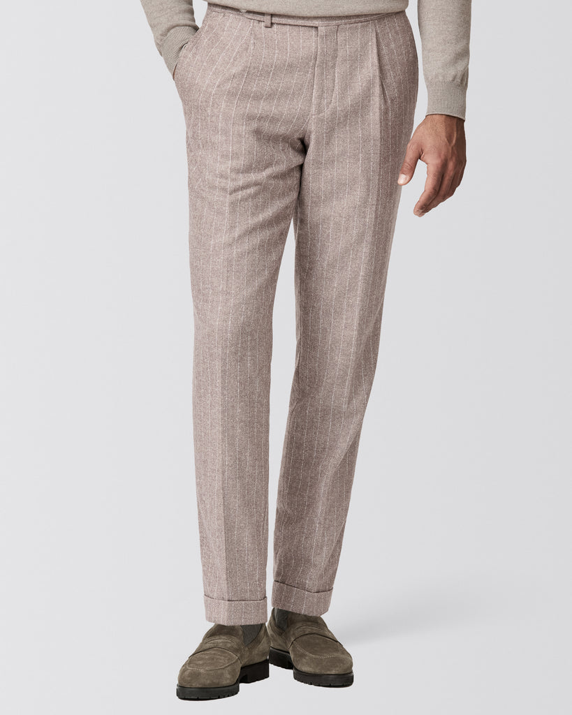 Formal Round Penny Loafers Suede Light Taupe