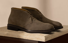 Contemporary Round Chukka Boots Suede Truffle