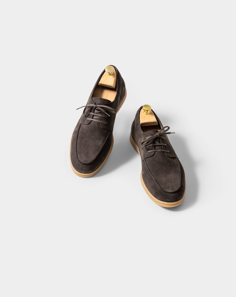 City Loafer Low Top with Laces Suede Chocolate Brown