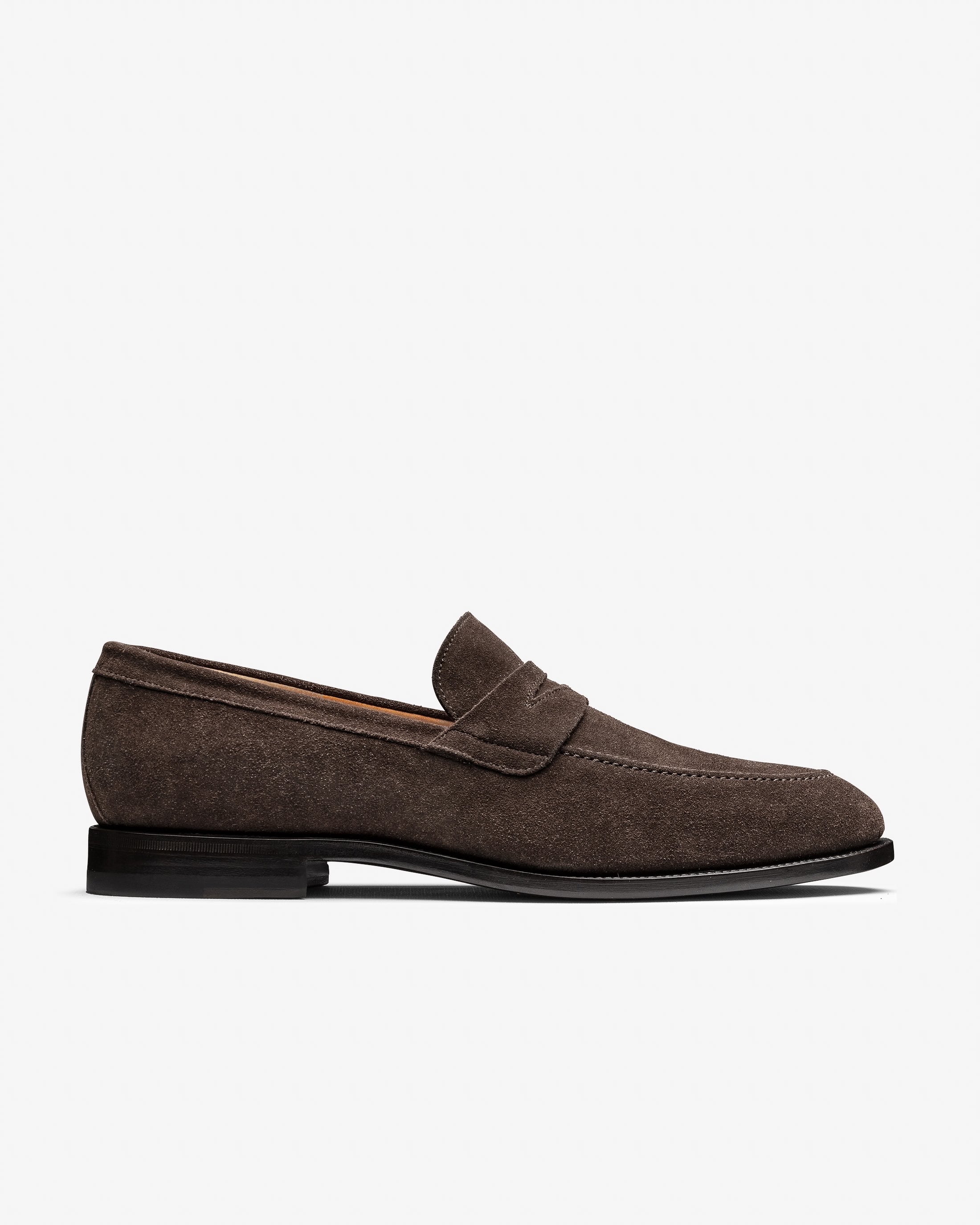Dark Chocolate Brown Suede Blake Penny Loafers