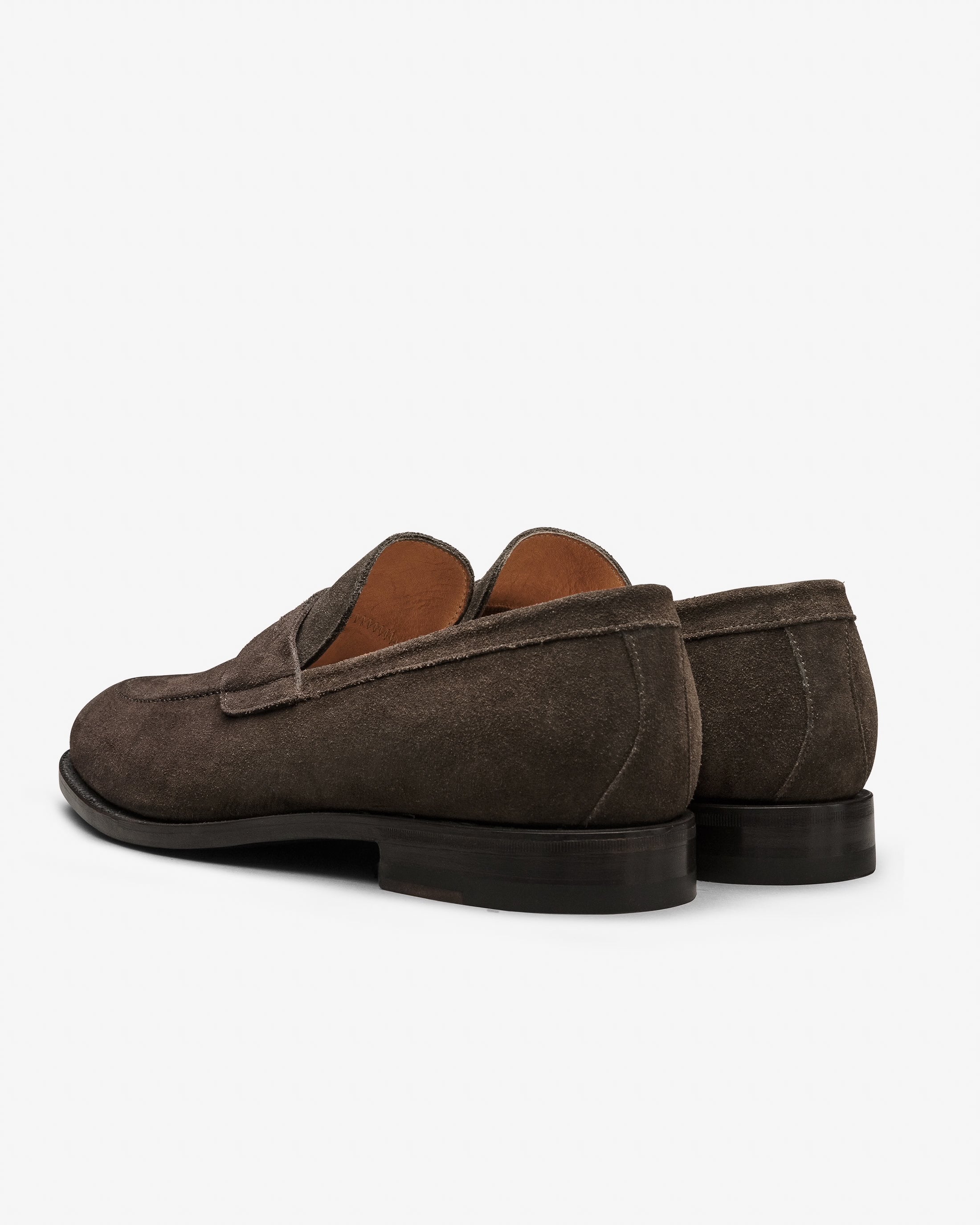 Dark Chocolate Brown Suede Blake Penny Loafers