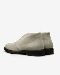 Contemporary Round Chukka Boots Light Grey Suede