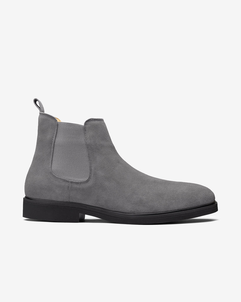Contemporary Round Chelsea Boots Suede Mid Grey