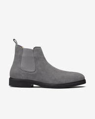 Contemporary Round Chelsea Boots Suede Mid Grey