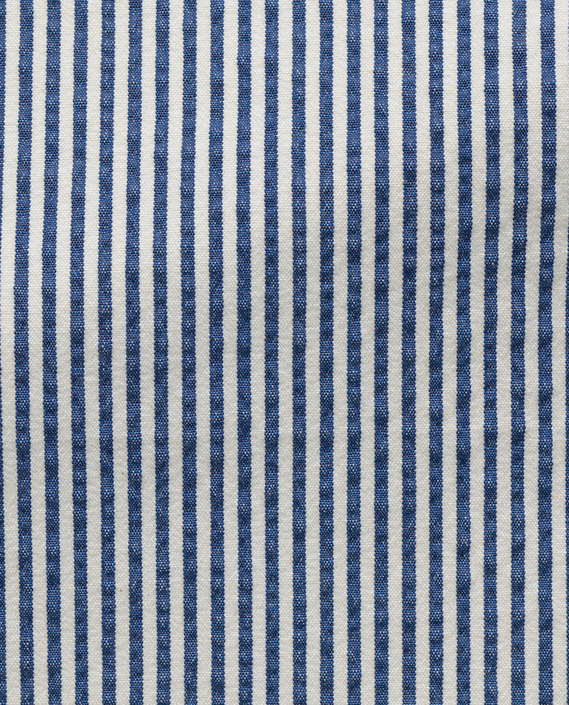 Subalpino Blue & White Striped Stretch Cotton Seersucker Bermuda Shorts