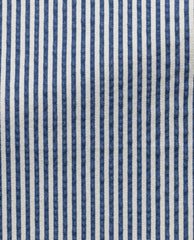 Subalpino Blue & White Striped Stretch Cotton Seersucker Bermuda Shorts