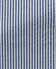 Subalpino Blue & White Striped Stretch Cotton Seersucker