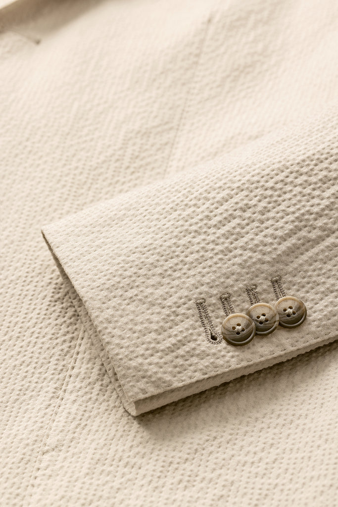 Subalpino Sand Stretch Cotton Seersucker