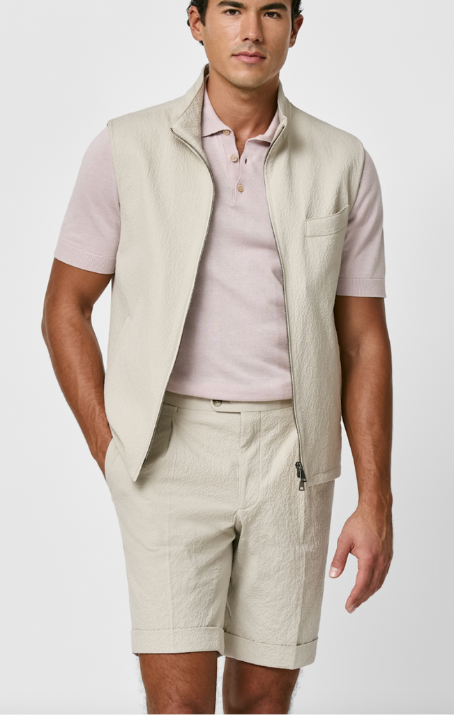 Vest / Bodywarmer Subalpino Sand Stretch Cotton Seersucker