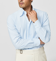 Somelos Light Blue Stripe Cotton Oxford Informal