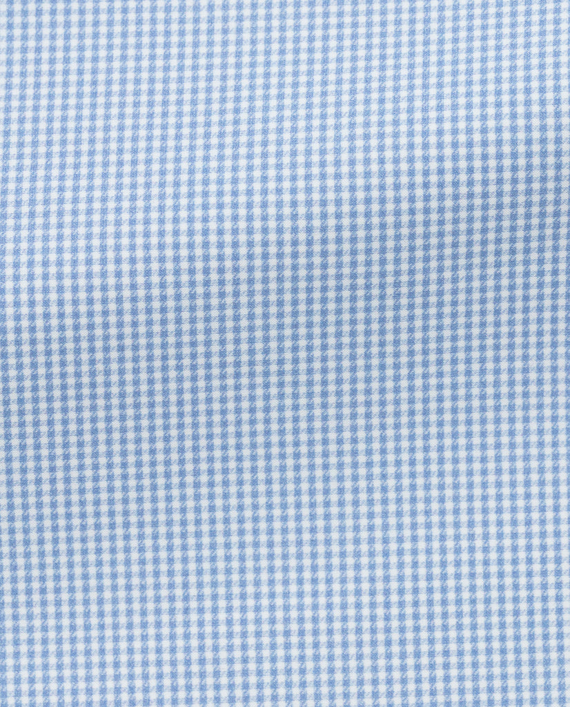 Canclini Mid Blue Micro Check High Stretch Performance Knit