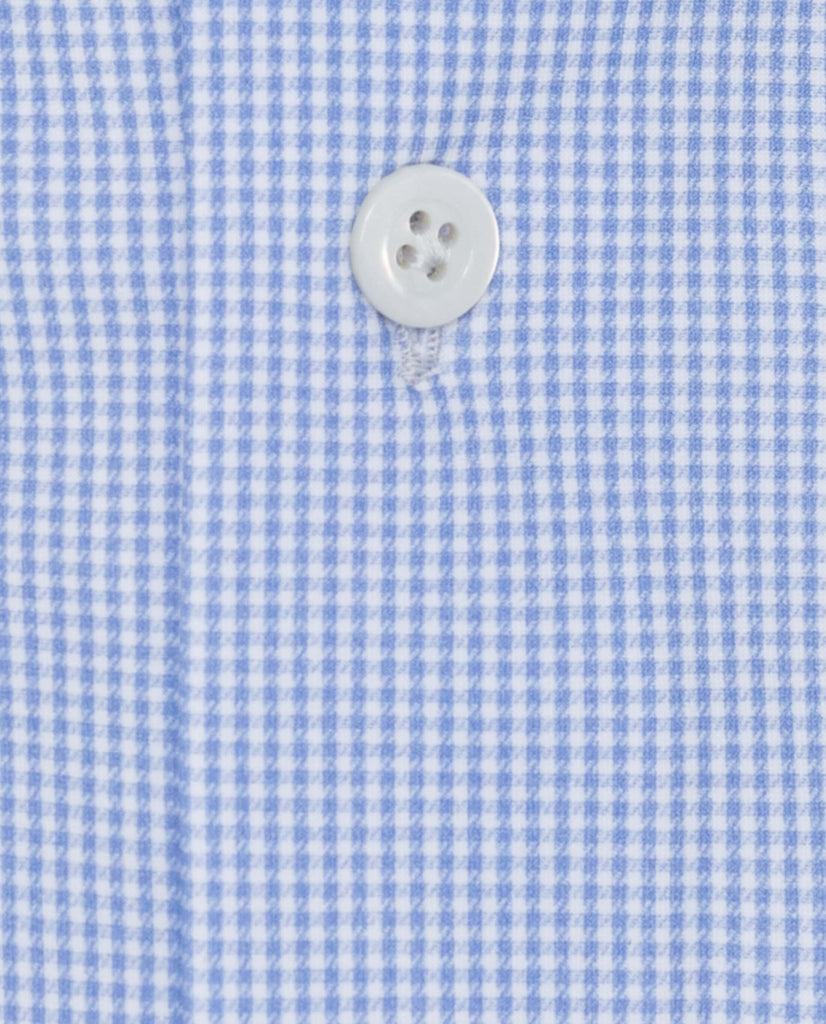 Canclini Mid Blue Micro Check High Stretch Performance Knit