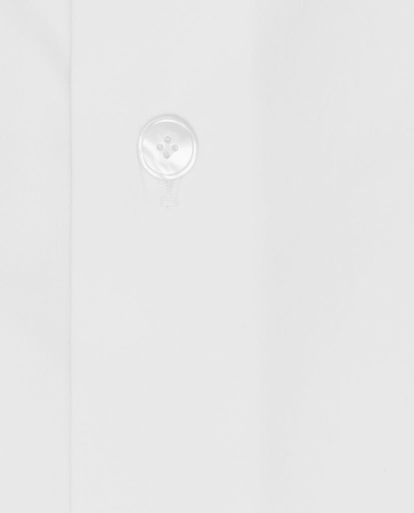 Albini White Fine Cotton Luxury Sateen Stretch