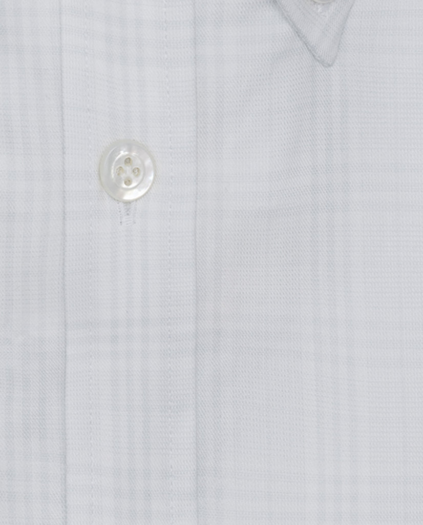 Albini Light Grey with Subtle Check Lightweight Egyptian Cotton Twill