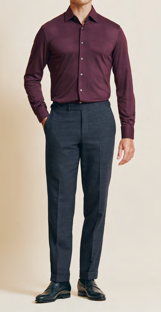 Reda Deep Wine S120 Fine Pure Wool Jersey