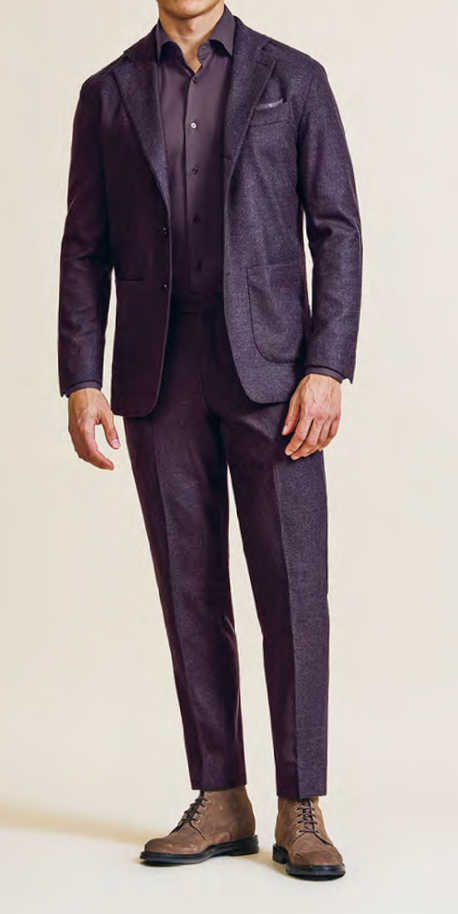 Reda Deep Wine S120 Fine Pure Wool Jersey