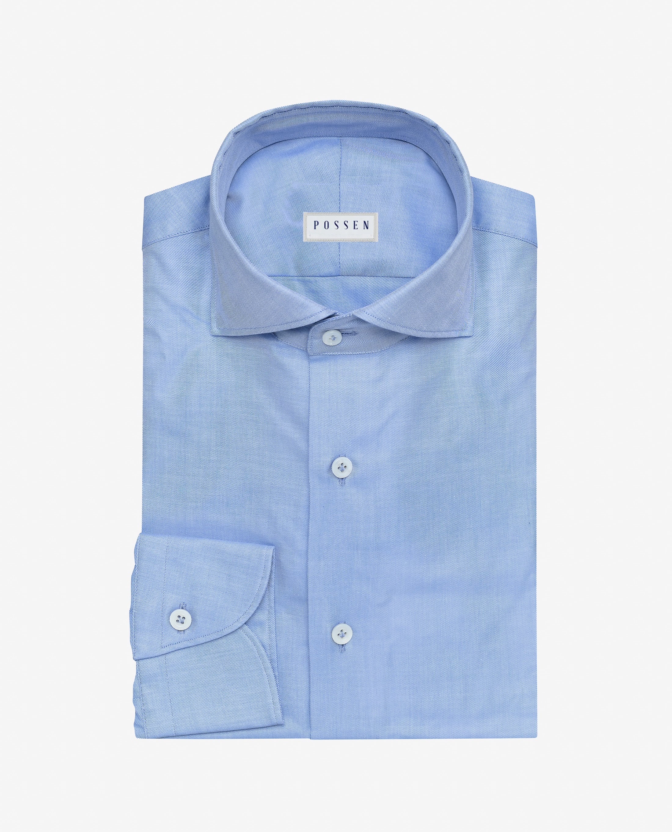 Albini Yoga Duke Cornflower Blue Two Ply 100/2 Egyptian Easy Care Natural Stretch Cotton Twill