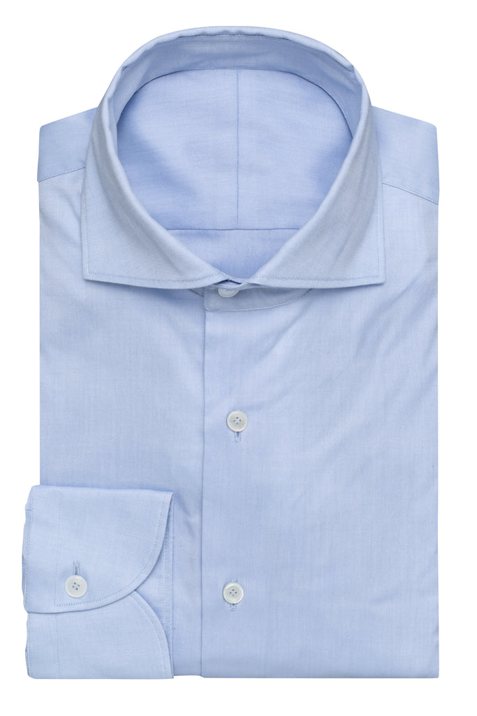 Albini Yoga Pinpoint Light Blue 100/2 Natural Stretch Cotton Fine Oxford