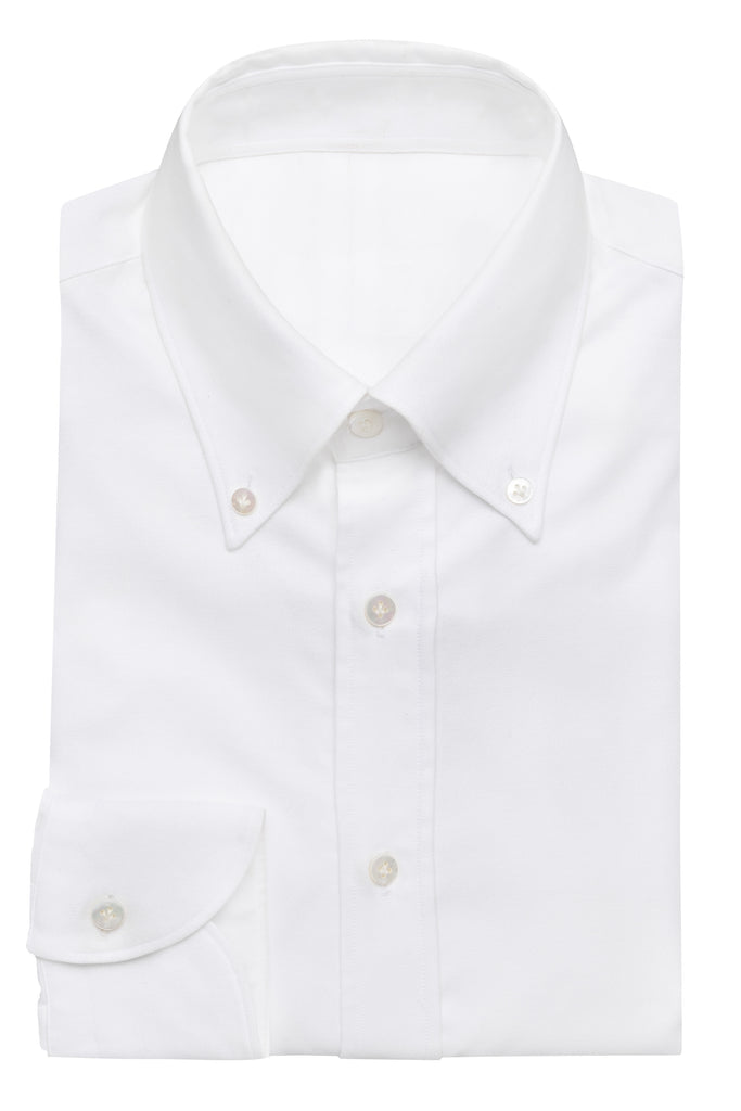 Albini Yoga Duke White Natural Stretch Easy Care Cotton Oxford