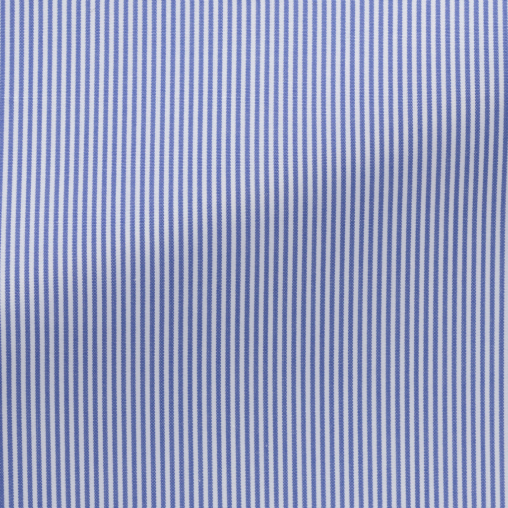 Thomas Mason Two Ply 100/2 Egyptian Cotton Poplin Cornflower Blue Bengal Stripes
