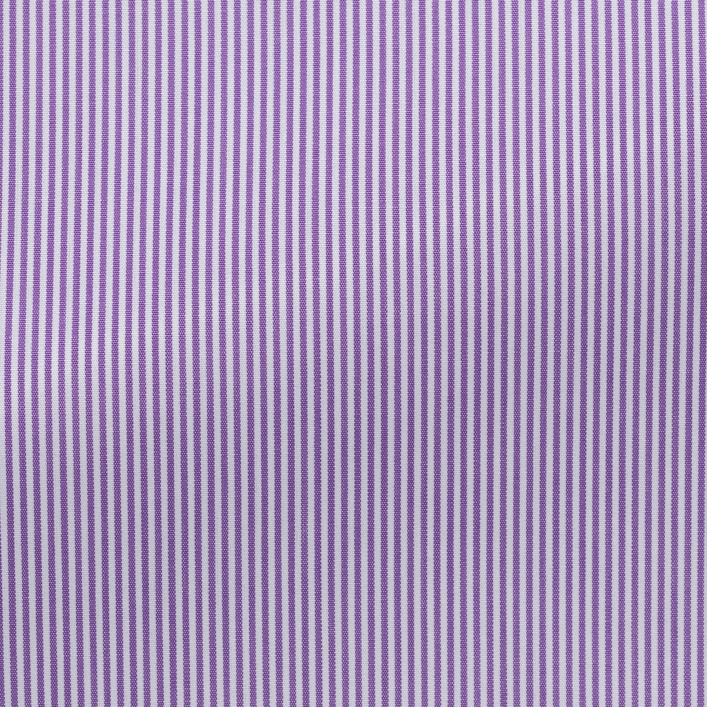 Thomas Mason Two Ply 100/2 Egyptian Cotton Poplin Lilac Bengal Stripes