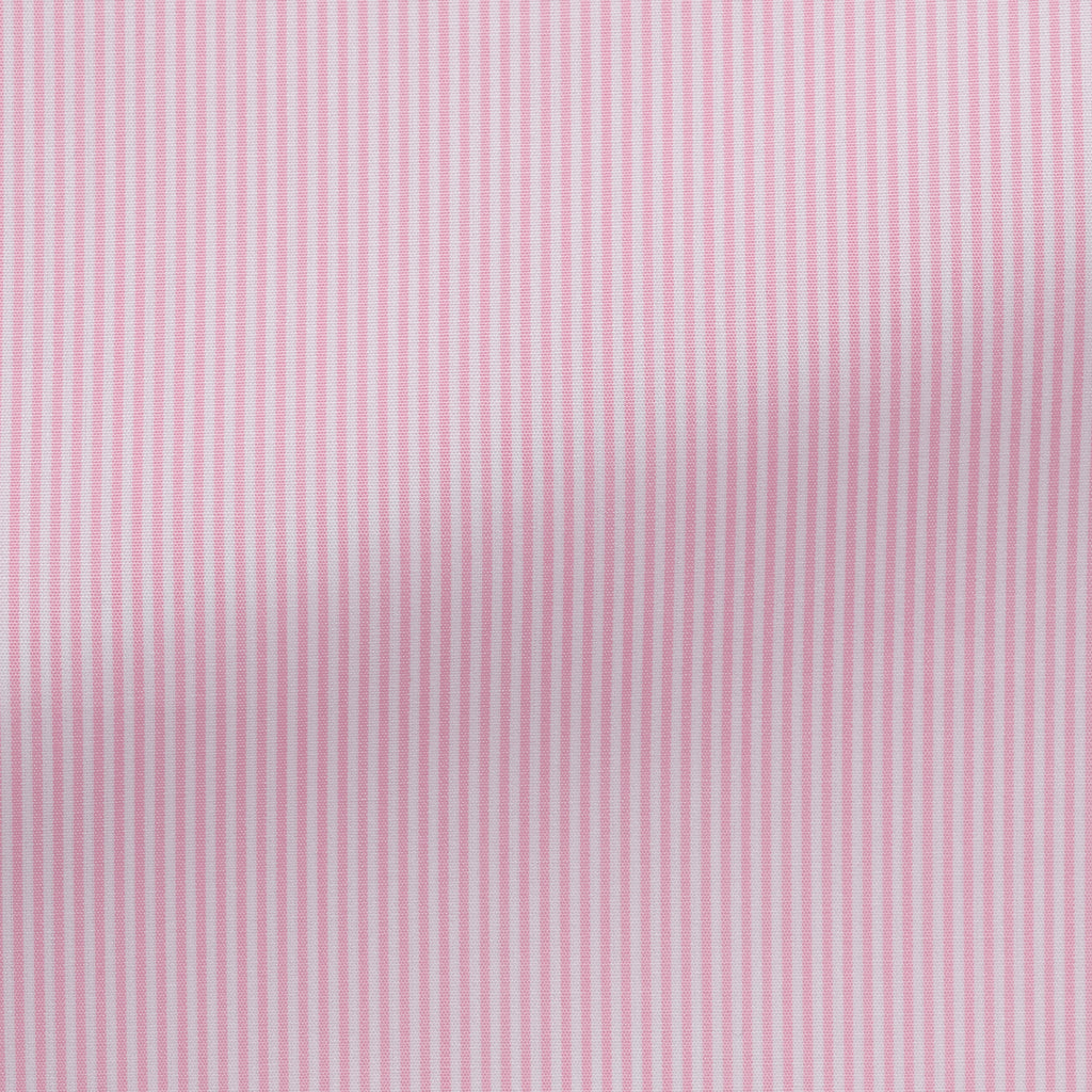 Thomas Mason Two Ply 100/2 Egyptian Cotton Poplin Light Pink Bengal Stripes