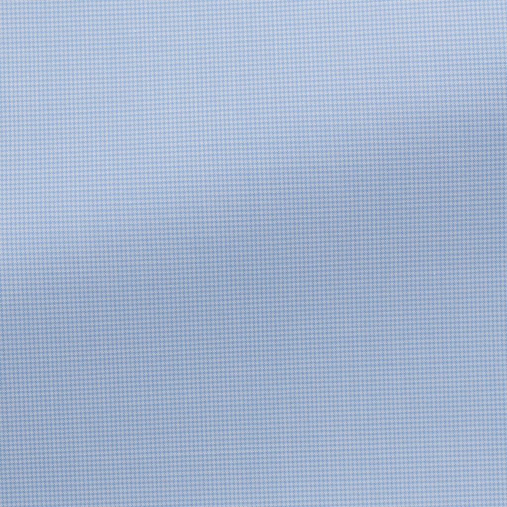 Thomas Mason Lightweight Two Ply 100/2 Egyptian Cotton Poplin White & Light Blue Micro Houndstooth