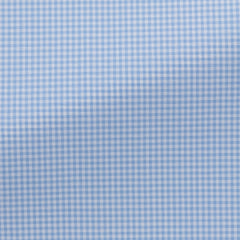 Thomas Mason Lightweight Egyptian Cotton Poplin White with Light Blue Micro Check