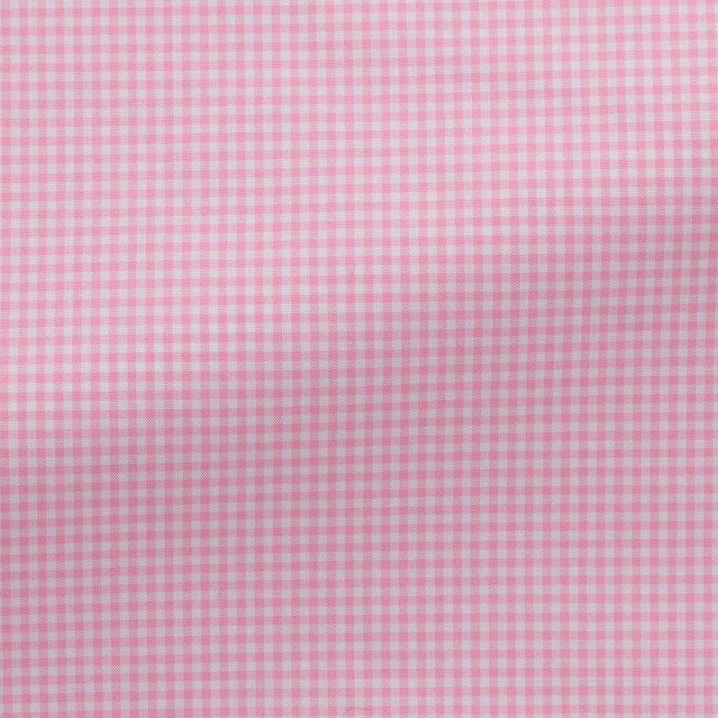 Thomas Mason Lightweight Egyptian Cotton Poplin White with Light Pink Micro Check