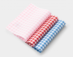 Thomas Mason White Cotton Poplin with Azure Blue Gingham Check
