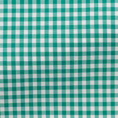 Thomas Mason Lightweight Egyptian Cotton Poplin White with Green Gingham Check