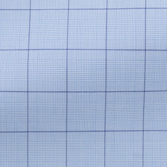 Thomas Mason Lightweight Two Ply 100/2 Egyptian Cotton Twill Light Blue Glencheck with Dark Blue Windowpane