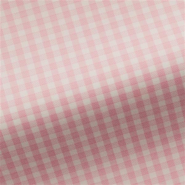 Thomas Mason Lightweight Two Ply 100/2 Egyptian Cotton Royal Twill White with Light Pink Gingham Check