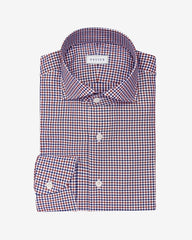 Thomas Mason Lightweight Egyptian Cotton Twill White with Red & Blue Tattersall Check