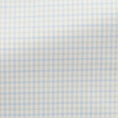 Thomas Mason White with Light Blue & Light Green Tattersall Check Two Ply 100/2 Egyptian Cotton Twill