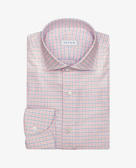 Thomas Mason Lightweight Two Ply 100/2 Egyptian Cotton Royal Twill White with Light Blue & Light Pink Tattersall Check