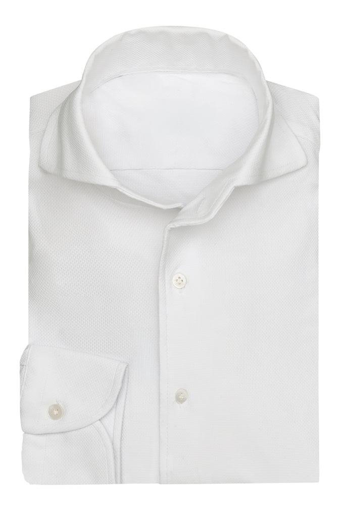 Canclini White Structured High Stretch Performance Knit
