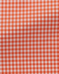 Thomas Mason Lightweight Egyptian Cotton Poplin White with Orange Gingham Check
